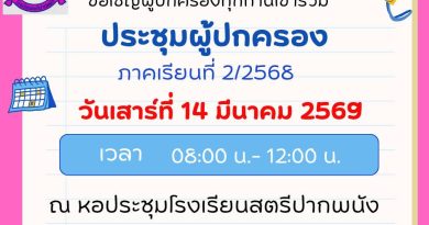 ประชุมผู้ปกครองประจำภาคเรียนที่ 2/2568